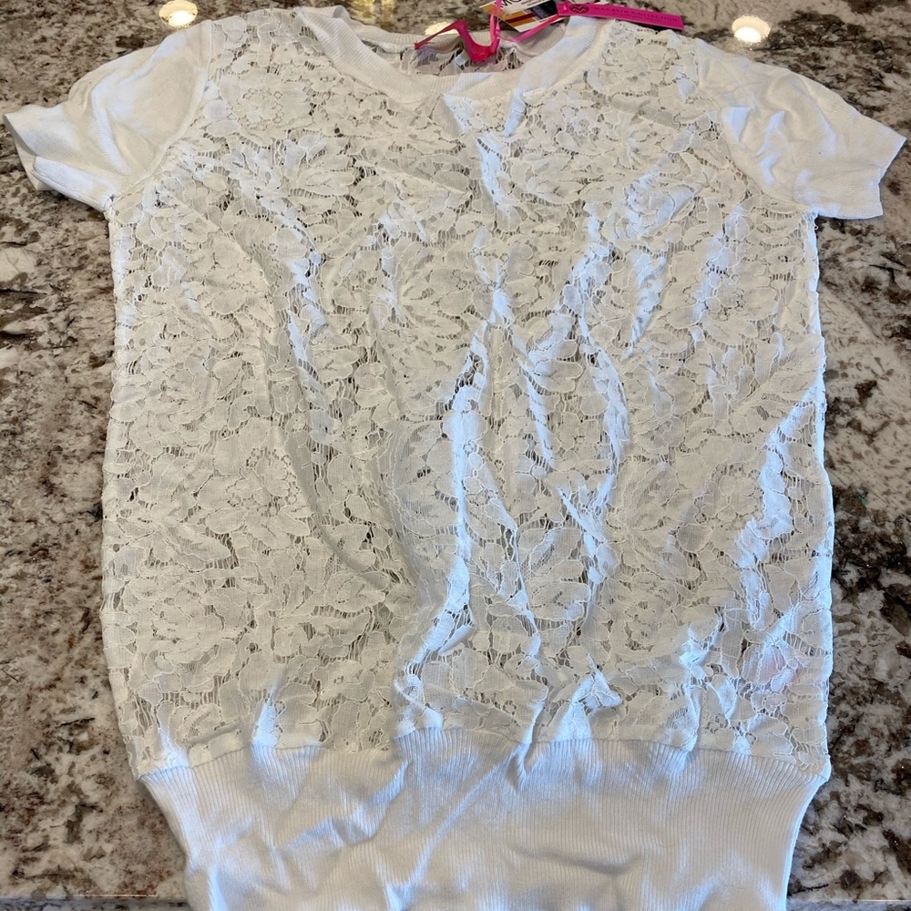 Women’s Lace Short Sleeve Sweater